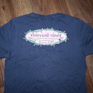 Boys Vineyard Vines String of Lights Holiday Christmas Tee T-Shirt Medium 12/14
